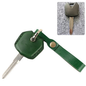 เคสกุญแจรถจักรยานยนต์ที่ใส่กุญแจทำด้วยมือหนัง Pu สำหรับ Kawasaki Ninja 250 Z250 ER6N อุปกรณ์เสริมหัวเข็มขัดพวงกุญแจ