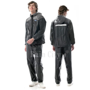 RMH Jas Hujan Stelan Jumbo Big Size Nero Raincity Warna Gelap Keren untuk Motoran by Tiger Head 69100