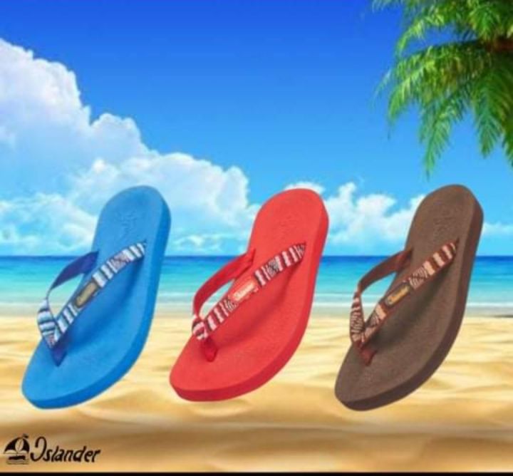 Islander Slipper for ladies-Start BL Rubber Material Slipper Plain
