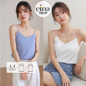 Einashop Hazel Ice Silk Bra Padded Camisole SG Ship