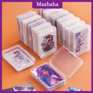 Mazhaha New Transparent Plastic Storage Box Photocards Small Card Storage Box Desk Organizer Box Classification Box Stationery