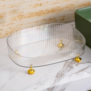 Acrylic Make up Organizer Large Capacity Storage Tray Desktop Storage Box Kitchen Bathroom Storage