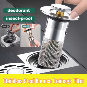 Universal Stainless Steel Pop-Up Bounce Drain Filter Basin Drain Hair Filter Sink Sink Strainer Deodorant Anti-Bug