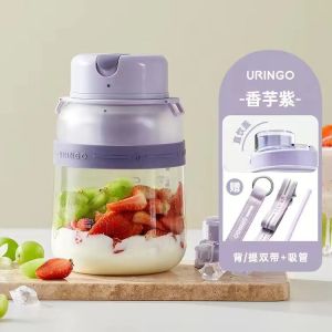 〔Uringo〕Juicer Cup Portable Household Large Capacity Multifunctional Ice Crushing Machines Fried 10-LeafStirring Cup Big 1000ml USB Charging Juice Bucket Ice Crushed