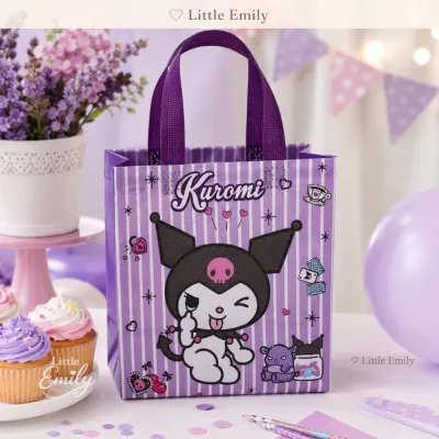 FP3026 (12 pcs) Kuromi Purple Party Loot Bag Non-woven Gift Bag Eco Friendly Party Giveaway