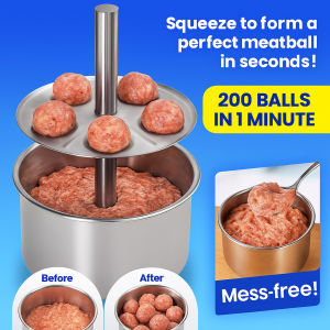 ✨Sturdy Stainless Steel Meatball Press Mold - One-Push Durable Kitchen Tool Quick & Easy Discoloration Resistant Design For Effortless Cooking