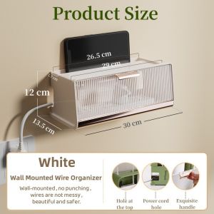 COLOGO 🥇 WiFi Router Storage Box Wall Hanging Shelf TV Wire Socket Placement Wireless Finishing Organizer