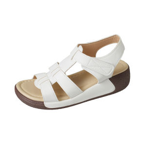 [Free Shipping] Thick-Soled One-Strap Mom Sandals For Outdoor Wear With Velcro Large Sizes 36-43 Beach Shoes