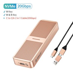 ORICO 20Gbps M2 NVME SSD Trường Hợp Tất Cả Các Nhôm M.2 NVMe SSD Bao Vây USB3.2 GEN2 X2 Type-C Cho M.2 Ổ Cứng Lên Đến 2TB C Để C