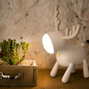 LED Kids Night Light Cute Elk Reindeer Soft Silicone Baby Nursery Lamp-USB Rechargeable Color Temperature and Brightness Adjustable White and Warm can be Switched Timing Function Fabulous Ideal Gift