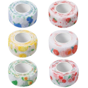 10Pcs 2.5CM*2M Cute Printed Writing Protect Finger Tape Self Adhesive Elastic Sports Bandage