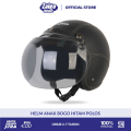 Helm Anak Bogo Polos Viral Untuk Usia 2 3 4 5 6 7 Tahun SNI Warna Cream Hitam Lucu Kaca Cembung. 