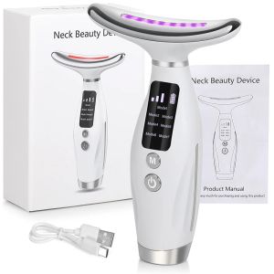 Điện nâng mặt massager 45 ± 5 ° c nước nóng mặt thiết bị làm đẹp cổ làm săn chắc mát xa mắt 7-màu sắc đèn led 7 chế độ 3 cấp độ nóng nén rung loại bỏ nasolabial nếp gấp cằm đôi chống nhăn công cụ chăm sóc da