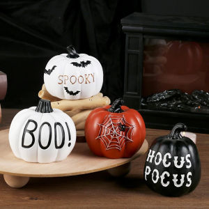 ZEEMIN Halloween Decor home outdoor Ornaments Resin Thanksgiving Pumpkin Set Fall Pumpkin Fall Thanksgiving Harvest Home Decorations