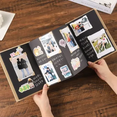 DIY Accordion Folding Scrapbook Album 18 Pages Scrapbook Album Kraft Paper Photo Albums Collection