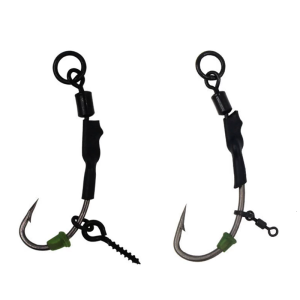 Fishing Ronnie Rig Hook Carp Fishing Rig with Hook Fishing Ronnie Rig Carp Leader Hook for Leader Line Fishing Set
