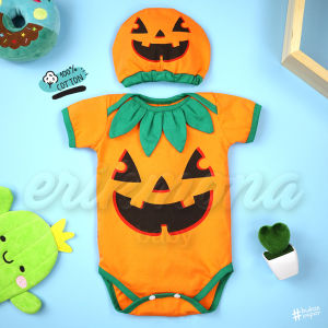 Jumper Bayi Baju Bayi Model Halloween Pumpkin Karakter Lucu