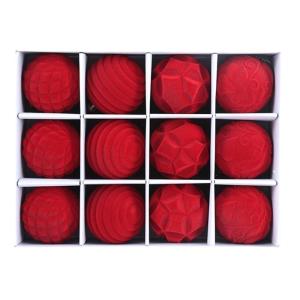 แพ็ค12ชิ้นจี้ห้อยคอน่ารักต้นคริสต์มาสแขวนกันแตก8ซม. สำหรับตกแต่งงานปาร์ตี้ในงานเทศกาล