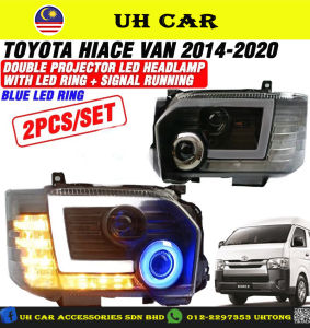 Toyota Hiace Van 2014 - 2020 Double Projector Led Headlamp With Led Ring And Running Signal Light