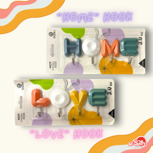 [MRSAVE] LOVE HOME HANGING HOOK STRONG ADHESIVE HOOK CUTE STICKY HOOK 4PCS (MS8809026322385/392)