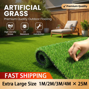 (Thickness 25mm)3M x 5M Artificial Grass Skin-friendly Soft Fire Resistant with Water Drainage in Multiple Sizes