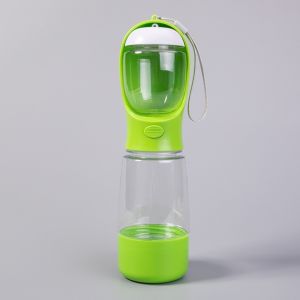 PLLEWY 3 in 1 Dog Water Dispenser with Poop Bag Container 400ml Dog Food Bottle  Portable Pet Water Bottle Travel Use