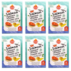 Picnic BabyFood รสปลาแซลมอน+มันฝรั่ง+ข้าวโพด+ผักโขม x 6 กล่อง