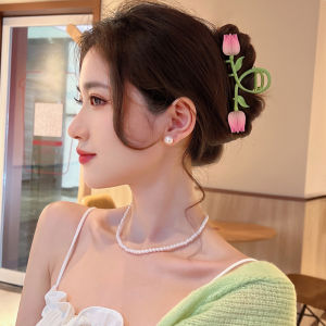 WHC Jewelry Kẹp Tóc Kim Loại Hình Hoa Tulip Mùa Hè Mới Nhất 2022 Kẹp Thiết Kế Phong Cách Instagram Phụ Kiện Tóc Cho Nữ