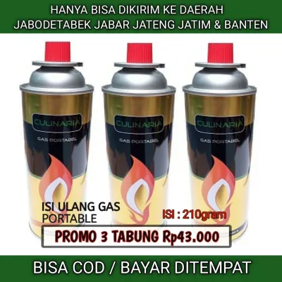 3PCS - GAS PORTABLE GAS CULINARIA REFILL SPRTI HICOOK SUPERCOOK WONDERFUEL - GAS ISI ULANG GAS REFILL OUTDOOR