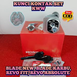 KUNCI KONTAK SATU SET DAN JOK HONDA KWW REVO ABSOLUTE  REVO FIT  BLADE NEW  BLADE KARBU KUALITAS ASLI ORIGINAL HONDA AHM PRESISI DAN MANTAP TINGGAL PASANG