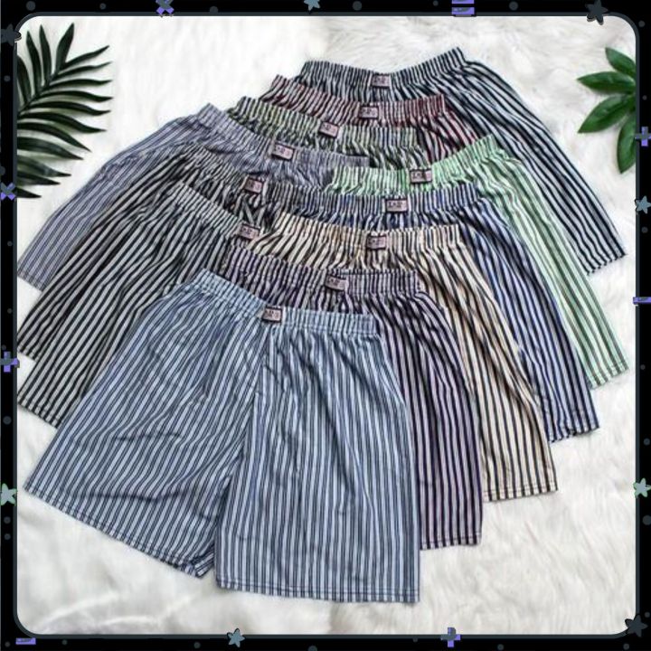 Combo 10 Quần Đùi Nam Quần short Nam Quần ngủ kẻ sọc mặc nhà mặc nhà thể thao Cho các bạn nam từ 45kg đến 75kg