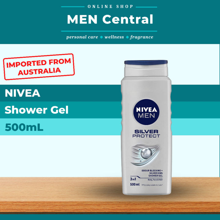 【COD】 Nivea Men Silver Protect Antibacterial Shower Gel , 500mL Made in