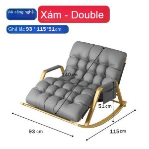 Ghế thư giãn bập bênh đôi vỏ da PU có điều chỉnh 5 cấp độ ghế xem phim ghế đọc sách ghế nghỉ ngơi