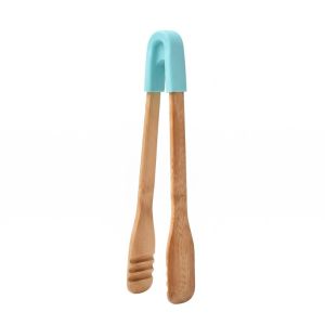 XIJIBAN Đầu nối silicon Kẹp gắp thức ăn Tre. Nhiều lựa chọn màu sắc. Kẹp bánh mì  Đầu thìa dĩa Kẹp gắp salad Chuẩn bị món salad.