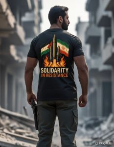 Iran Revolution Mens T-Shirt – Iran Palestine Character & Flag Images Tshirt for Men .c