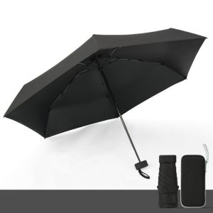 GREYDAWN Anti UV Mini Compact Pocket Umbrella Lightweight Portable Rain Umbrella Easily Store Windproof Five-Folding Parasol Women Men