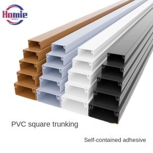 100cm Electrical Cable Trunking Strip with Self Adhesive Slidable PVC Wire Shielding for Household Surface DIY Installation