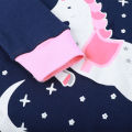 Pajamas for Kids Girl Unicorn Clothes Stars Pink Cute Cartoon Clothes Baby Glow in the Dark Long Sleeves Sleepwear Set 2-10 Years. 