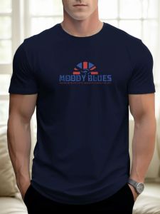 Mens cotton T-shirt summer round neck short sleeves MOODY BLUES printed breathable street clothing fashion cool T-shirt