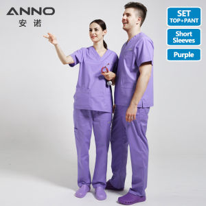ANNO Elasticity Body Nurse Uniform with Spandex For Women Men Medical Scrubs Suit Hospital Set Work Wear Nursing Clothing