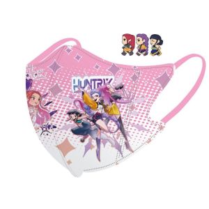 【3-12 Years Old】 BT Girl Group Huntrix Kid 3D Three-Dimensional Mask Skin-Friendly Ventilate Independent Packaging Disposable Multi-Layer Protection K-Pop Demon Hunters Cartoon 猎魔女团 儿童 3D 口罩