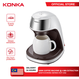 Malaysia 3 plug KONKA Home Office Special American Coffee Machine Automatic Dripping Coffee Maker Brew Tea Coffee Powder Free Ceramic Coffee Cup home coffee maker咖啡机