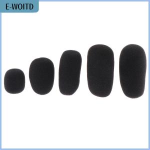 【E-WOITD】 5PCS Foam Earphone Mic Cover Microphone Windscreen Headphone Sponge Black Microphone Dedicated Set Headset Replacement
