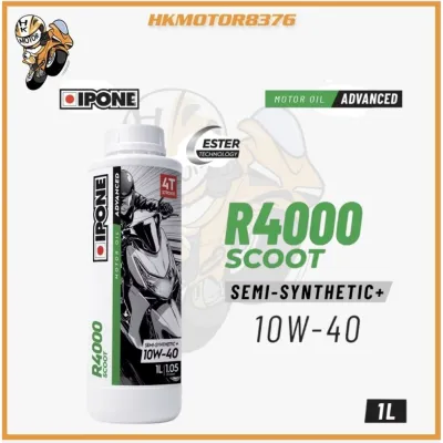 IPONE R4000 Scoot 4T 10W40 Semi-Sintetik Engine Scooter Oil (1L)
