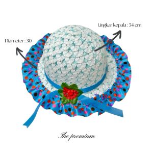 MAYSTAR Topi pantai anak pita import ukuran 54cm T82