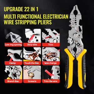22-in-1 Multifunctional Electrical Stripping Pliers - Electrical Wire Crimper - Electrician Multi-Purpose Stripper - Wire Cutter 多功能通用工具钳