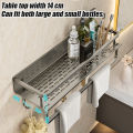 👍High Quality👍Non-Drilling Bathroom Organizer Rack 30/60cm Does not rust No drilling bathroom towel rack Punch-free Bathroom rack Bathroom shelf organizer wall-mounted storage Bathroom Organizer Rack Punch-free Bathroom Corner Shelf Rack. 
