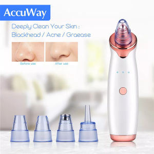 ACCUWAY Facial Cleaning 5 Tips Blackhead Remover Electric Vacuum Suction Blackhead Acne Extractor Pores Deeply Cleaning Tool Whitehead Extractor Multifunctional Skin Care Beauty Device