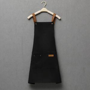 Ready Stock Korean Waterproof Kitchen Apron Chef Cooking Barista Restaurant Waiter Work Apron Adjustable with Pocket