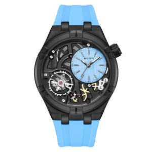 MEGIR 8111 Original Men Watch Mens Silicone Strap Genuine Quartz Watches for Male 3ATM Waterproof Chronograph Sports Luminous Pointer Wristwatch